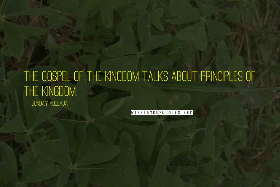 Sunday Adelaja Quotes: The gospel of the kingdom talks about principles of the kingdom.