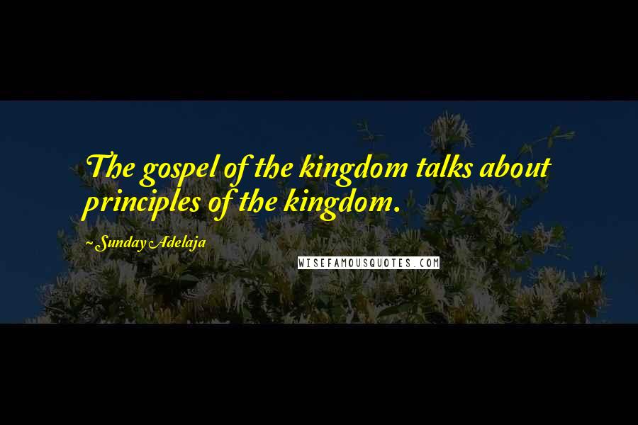 Sunday Adelaja Quotes: The gospel of the kingdom talks about principles of the kingdom.