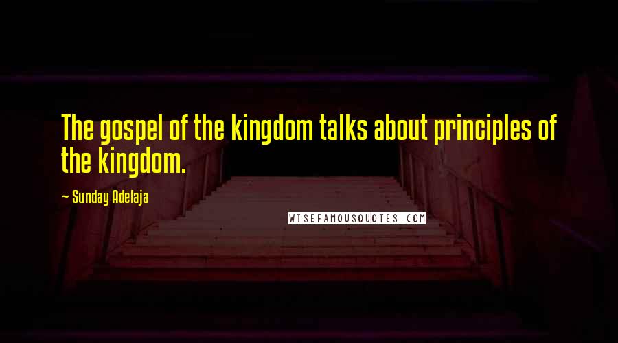 Sunday Adelaja Quotes: The gospel of the kingdom talks about principles of the kingdom.