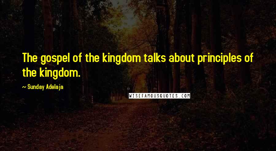 Sunday Adelaja Quotes: The gospel of the kingdom talks about principles of the kingdom.