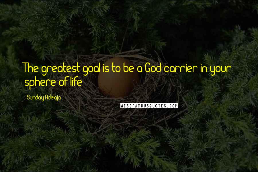 Sunday Adelaja Quotes: The greatest goal is to be a God-carrier in your sphere of life