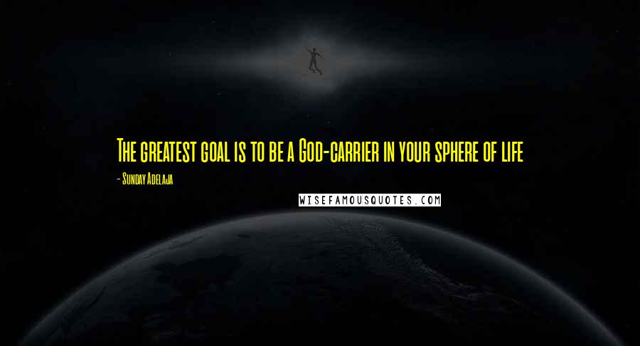 Sunday Adelaja Quotes: The greatest goal is to be a God-carrier in your sphere of life