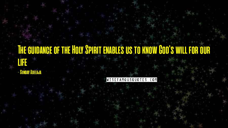 Sunday Adelaja Quotes: The guidance of the Holy Spirit enables us to know God's will for our life