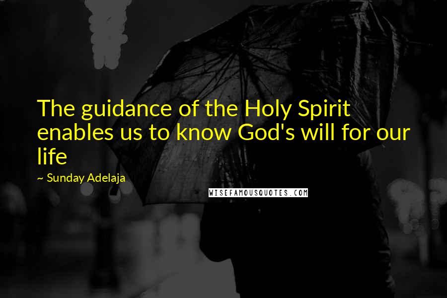 Sunday Adelaja Quotes: The guidance of the Holy Spirit enables us to know God's will for our life