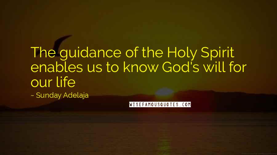 Sunday Adelaja Quotes: The guidance of the Holy Spirit enables us to know God's will for our life