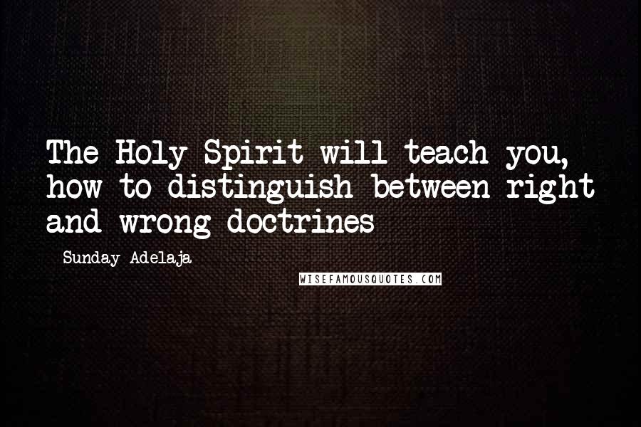 Sunday Adelaja Quotes: The Holy Spirit will teach you, how to distinguish between right and wrong doctrines