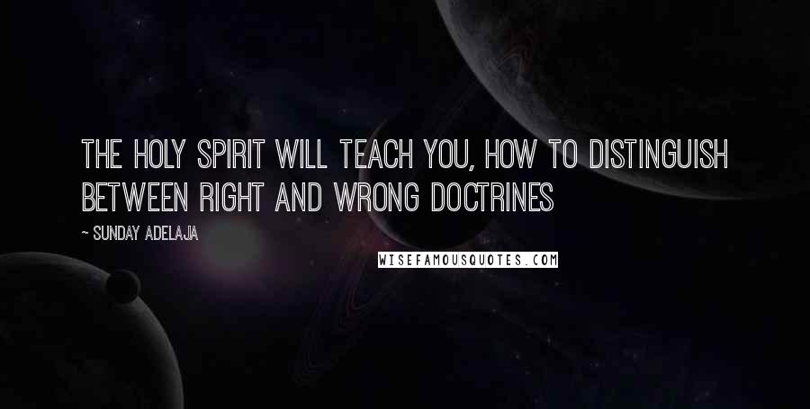 Sunday Adelaja Quotes: The Holy Spirit will teach you, how to distinguish between right and wrong doctrines