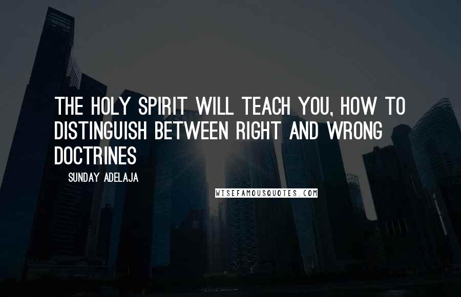 Sunday Adelaja Quotes: The Holy Spirit will teach you, how to distinguish between right and wrong doctrines