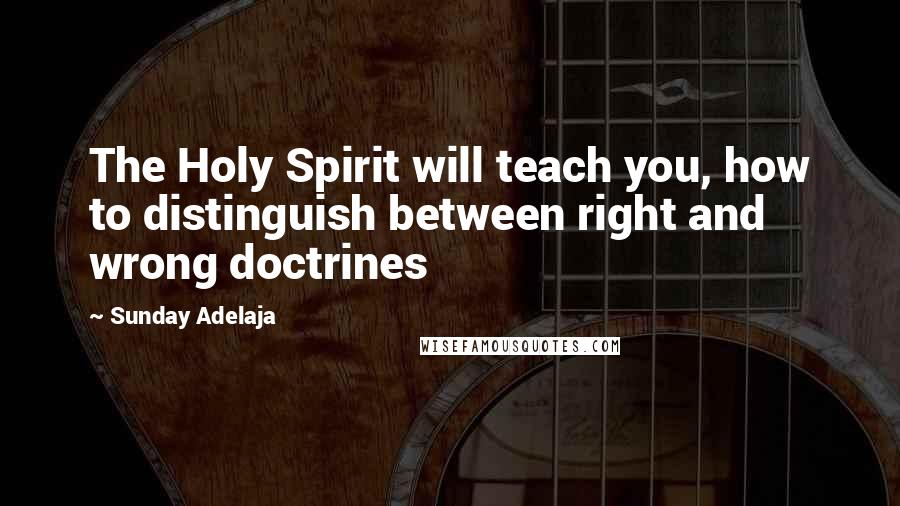 Sunday Adelaja Quotes: The Holy Spirit will teach you, how to distinguish between right and wrong doctrines