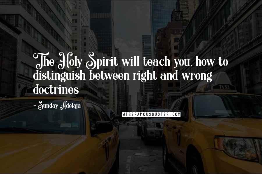 Sunday Adelaja Quotes: The Holy Spirit will teach you, how to distinguish between right and wrong doctrines