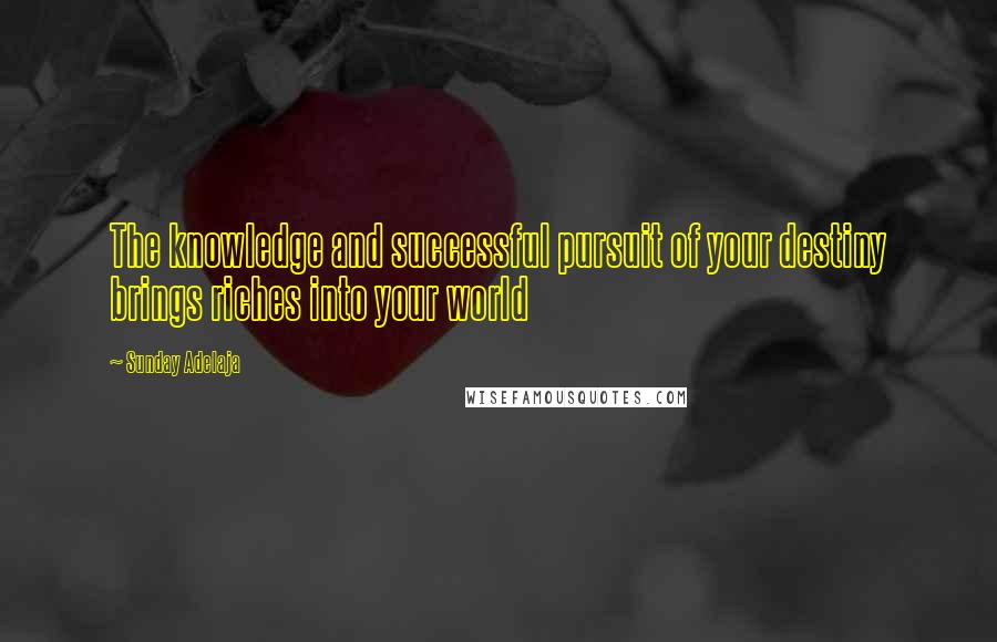 Sunday Adelaja Quotes: The knowledge and successful pursuit of your destiny brings riches into your world