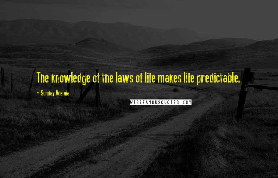 Sunday Adelaja Quotes: The knowledge of the laws of life makes life predictable.