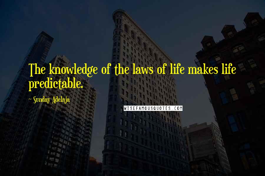 Sunday Adelaja Quotes: The knowledge of the laws of life makes life predictable.