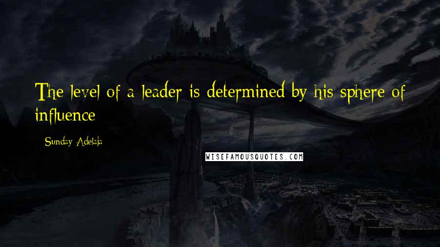 Sunday Adelaja Quotes: The level of a leader is determined by his sphere of influence