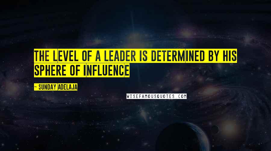 Sunday Adelaja Quotes: The level of a leader is determined by his sphere of influence