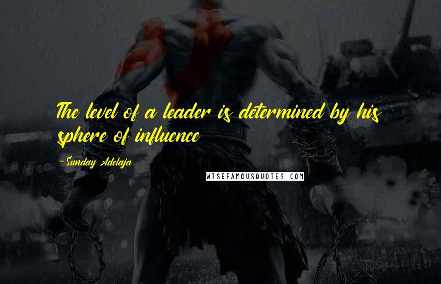 Sunday Adelaja Quotes: The level of a leader is determined by his sphere of influence