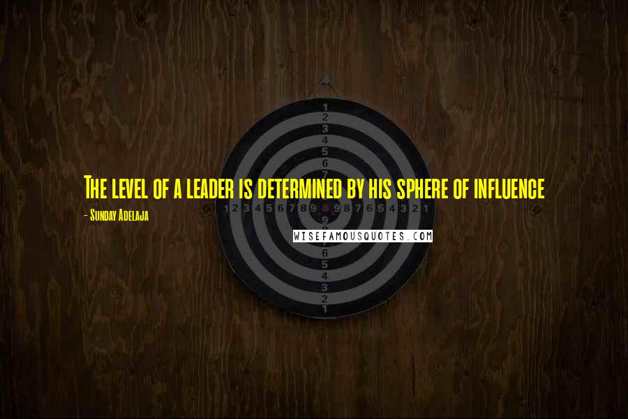 Sunday Adelaja Quotes: The level of a leader is determined by his sphere of influence