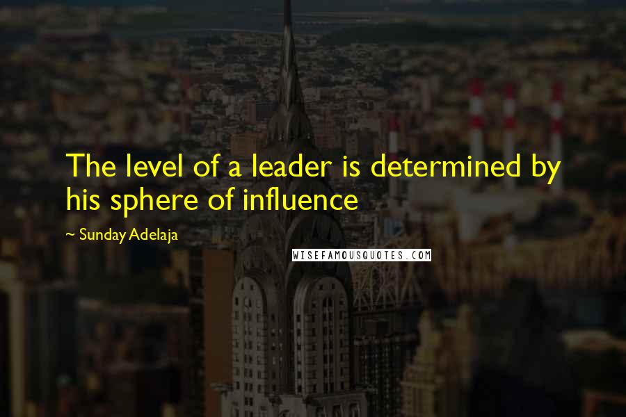 Sunday Adelaja Quotes: The level of a leader is determined by his sphere of influence