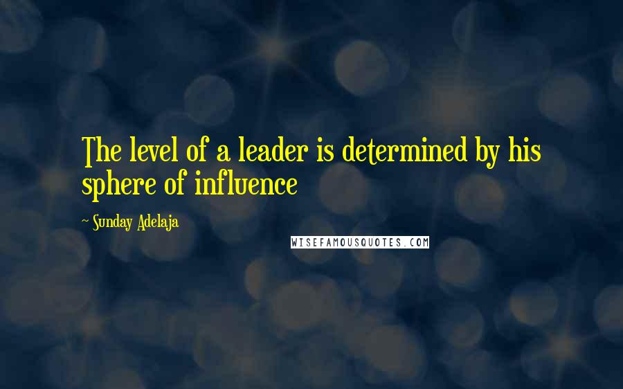 Sunday Adelaja Quotes: The level of a leader is determined by his sphere of influence