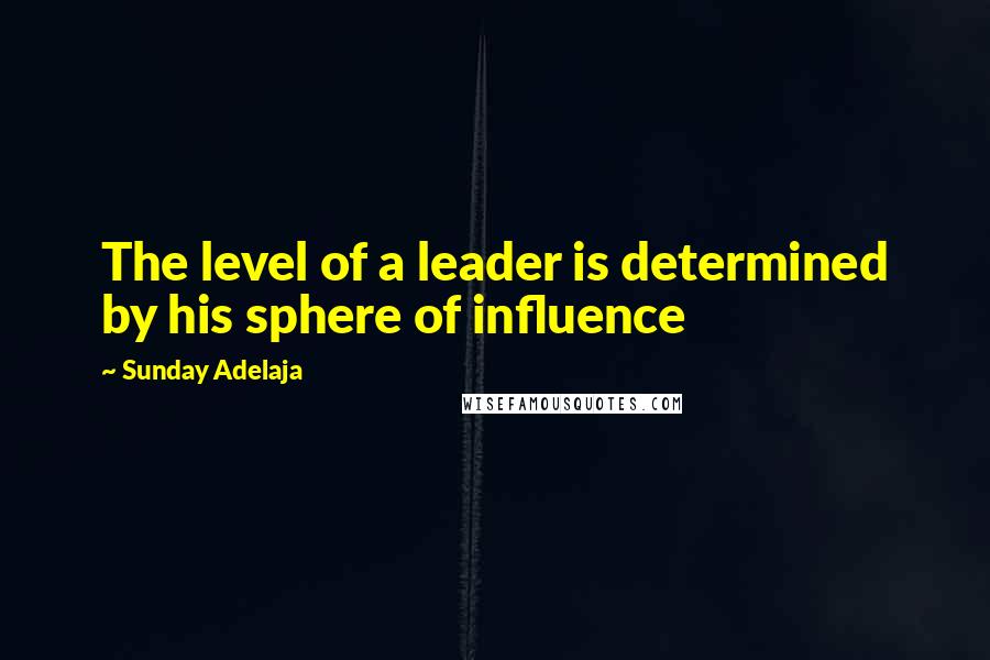 Sunday Adelaja Quotes: The level of a leader is determined by his sphere of influence