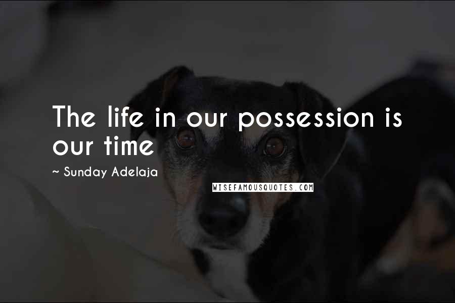 Sunday Adelaja Quotes: The life in our possession is our time