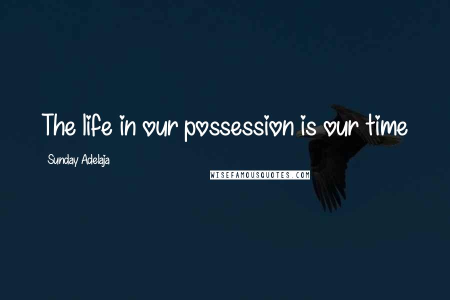 Sunday Adelaja Quotes: The life in our possession is our time