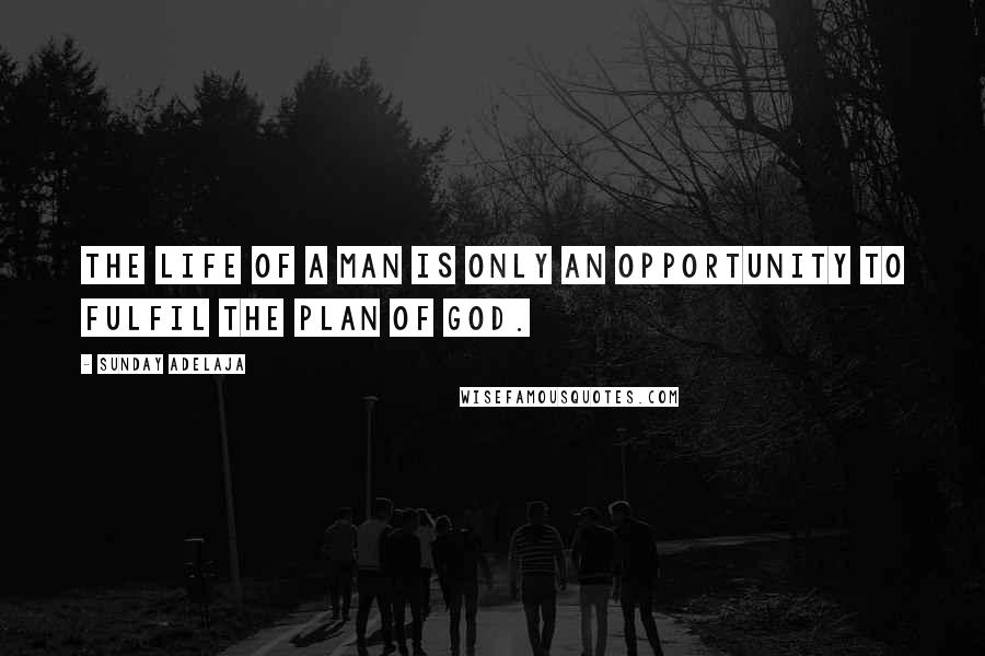 Sunday Adelaja Quotes: The life of a man is only an opportunity to fulfil the plan of God.