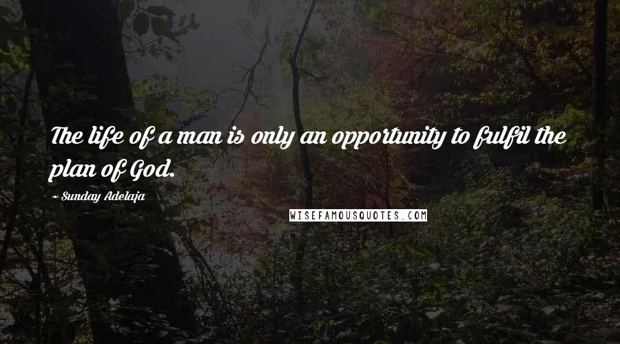 Sunday Adelaja Quotes: The life of a man is only an opportunity to fulfil the plan of God.