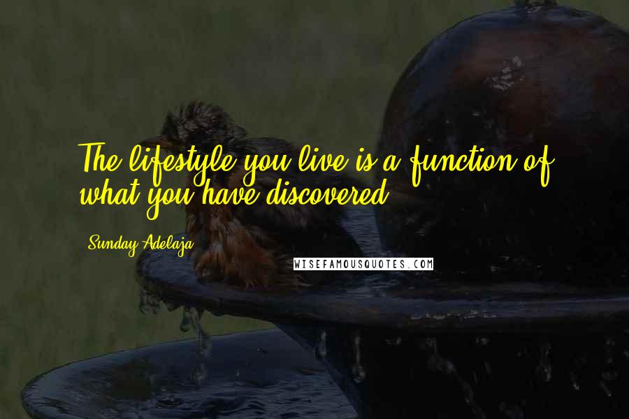 Sunday Adelaja Quotes: The lifestyle you live is a function of what you have discovered