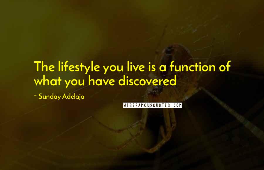 Sunday Adelaja Quotes: The lifestyle you live is a function of what you have discovered