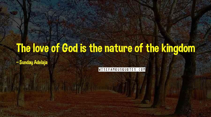 Sunday Adelaja Quotes: The love of God is the nature of the kingdom