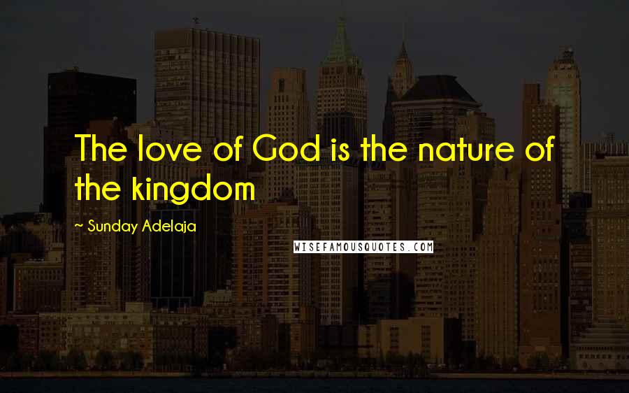 Sunday Adelaja Quotes: The love of God is the nature of the kingdom