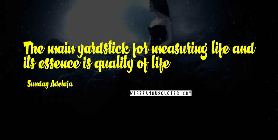 Sunday Adelaja Quotes: The main yardstick for measuring life and its essence is quality of life.