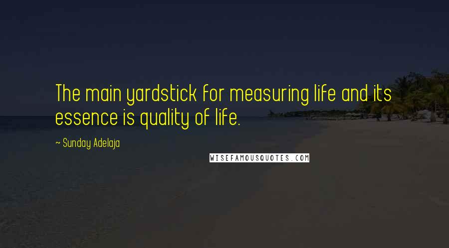 Sunday Adelaja Quotes: The main yardstick for measuring life and its essence is quality of life.