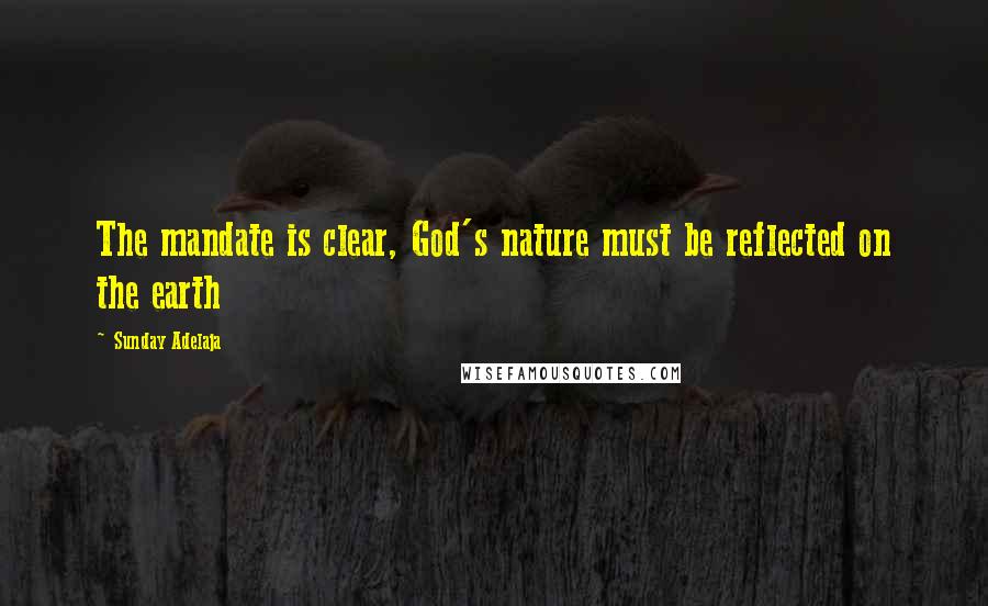 Sunday Adelaja Quotes: The mandate is clear, God's nature must be reflected on the earth