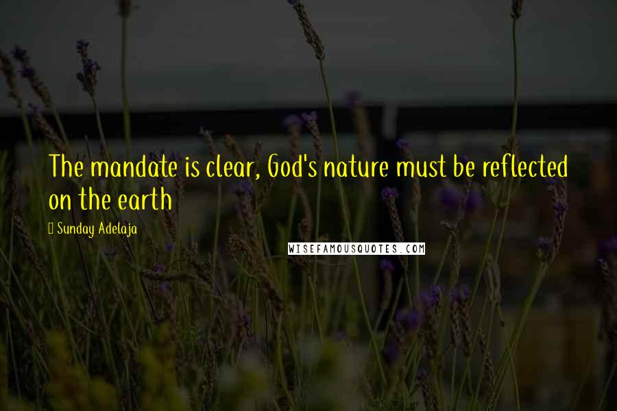 Sunday Adelaja Quotes: The mandate is clear, God's nature must be reflected on the earth