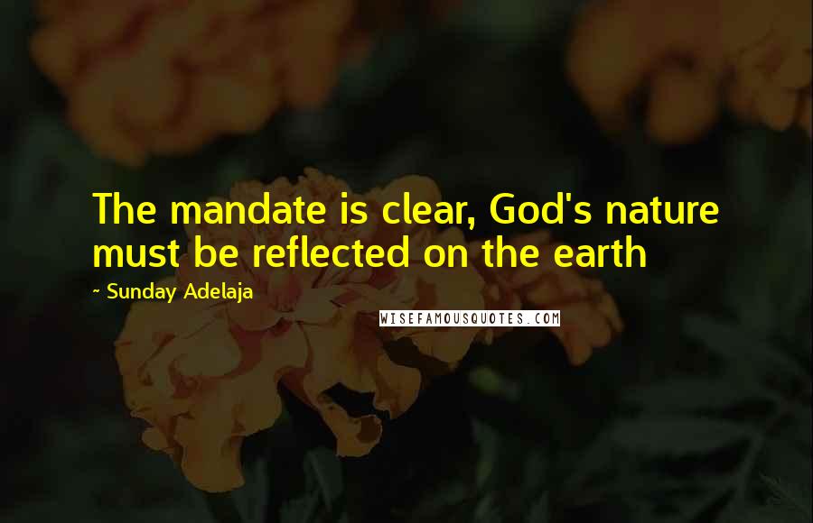 Sunday Adelaja Quotes: The mandate is clear, God's nature must be reflected on the earth