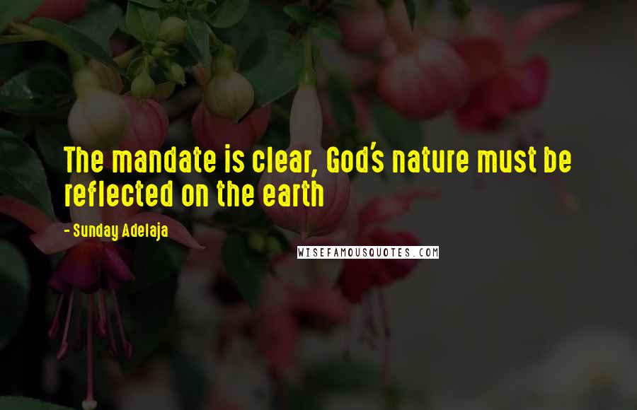 Sunday Adelaja Quotes: The mandate is clear, God's nature must be reflected on the earth