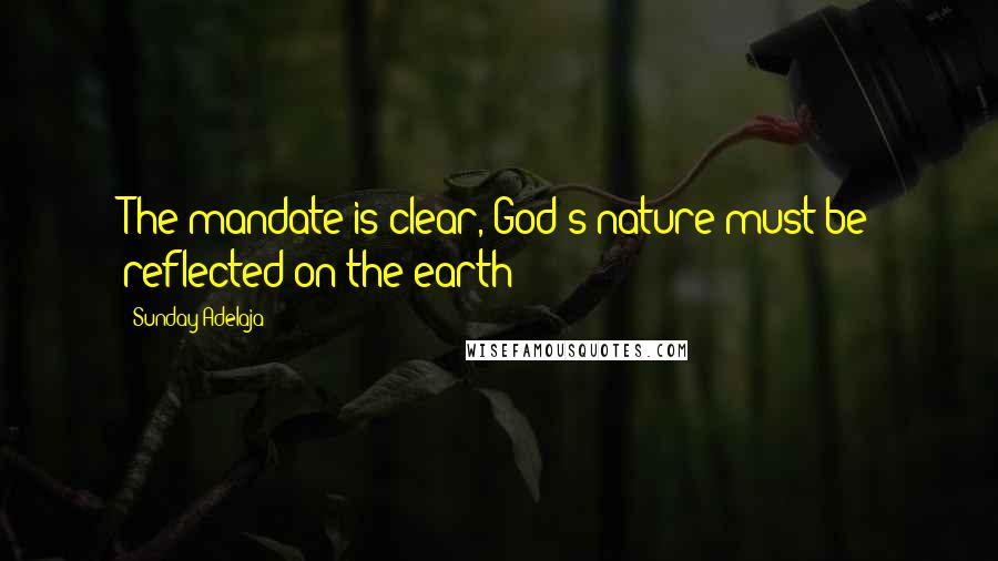 Sunday Adelaja Quotes: The mandate is clear, God's nature must be reflected on the earth