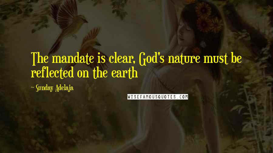 Sunday Adelaja Quotes: The mandate is clear, God's nature must be reflected on the earth