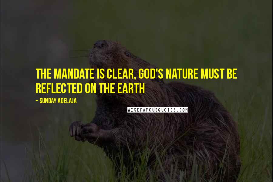 Sunday Adelaja Quotes: The mandate is clear, God's nature must be reflected on the earth