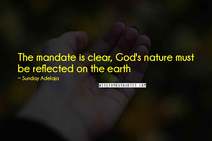 Sunday Adelaja Quotes: The mandate is clear, God's nature must be reflected on the earth