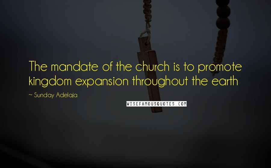 Sunday Adelaja Quotes: The mandate of the church is to promote kingdom expansion throughout the earth