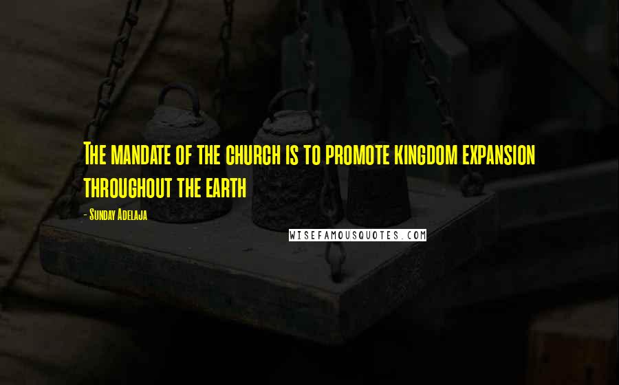 Sunday Adelaja Quotes: The mandate of the church is to promote kingdom expansion throughout the earth