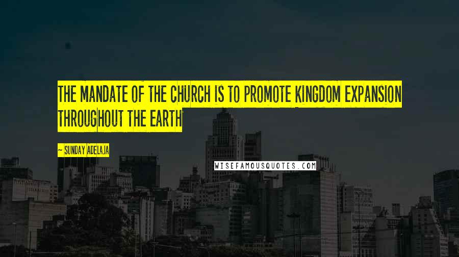 Sunday Adelaja Quotes: The mandate of the church is to promote kingdom expansion throughout the earth