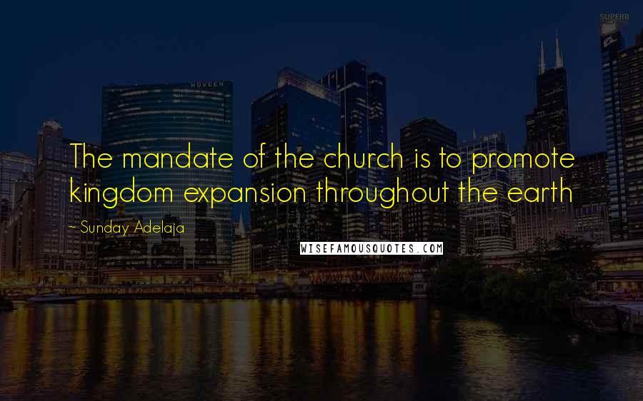 Sunday Adelaja Quotes: The mandate of the church is to promote kingdom expansion throughout the earth