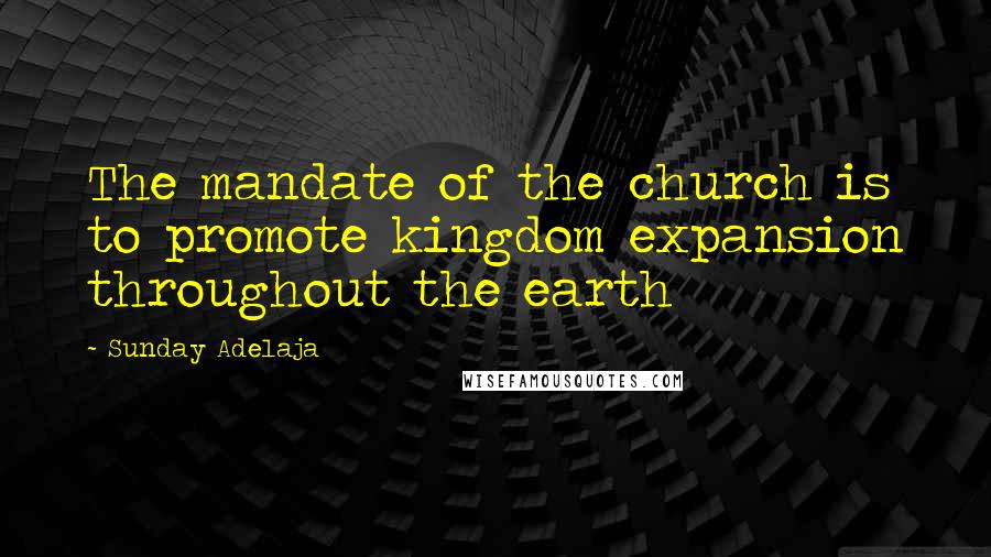 Sunday Adelaja Quotes: The mandate of the church is to promote kingdom expansion throughout the earth