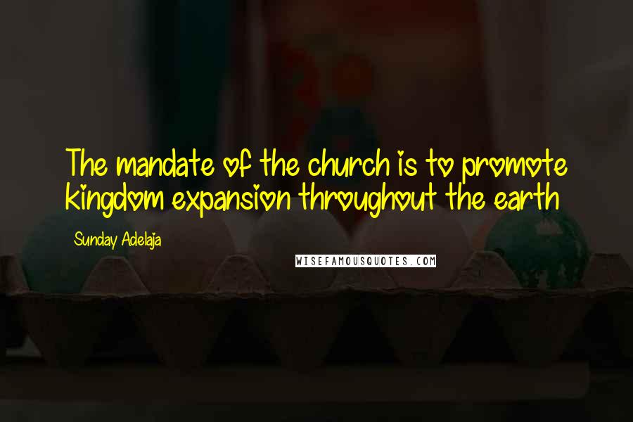 Sunday Adelaja Quotes: The mandate of the church is to promote kingdom expansion throughout the earth