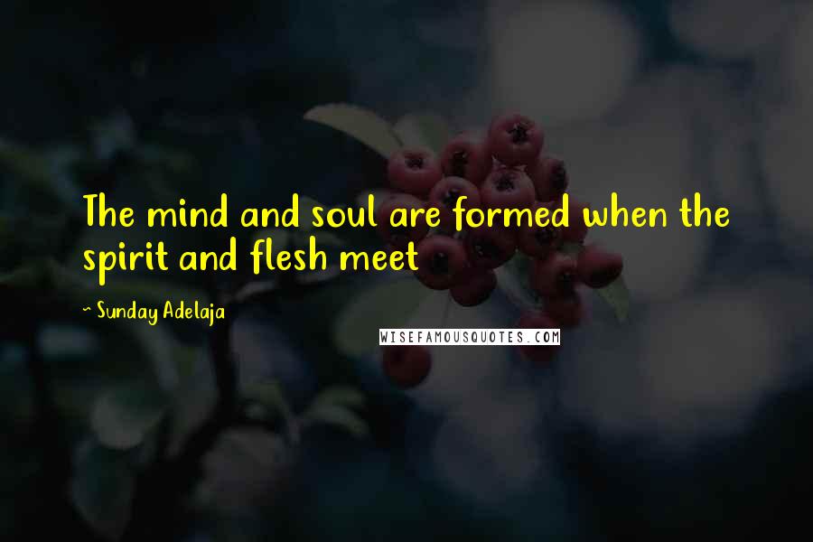 Sunday Adelaja Quotes: The mind and soul are formed when the spirit and flesh meet