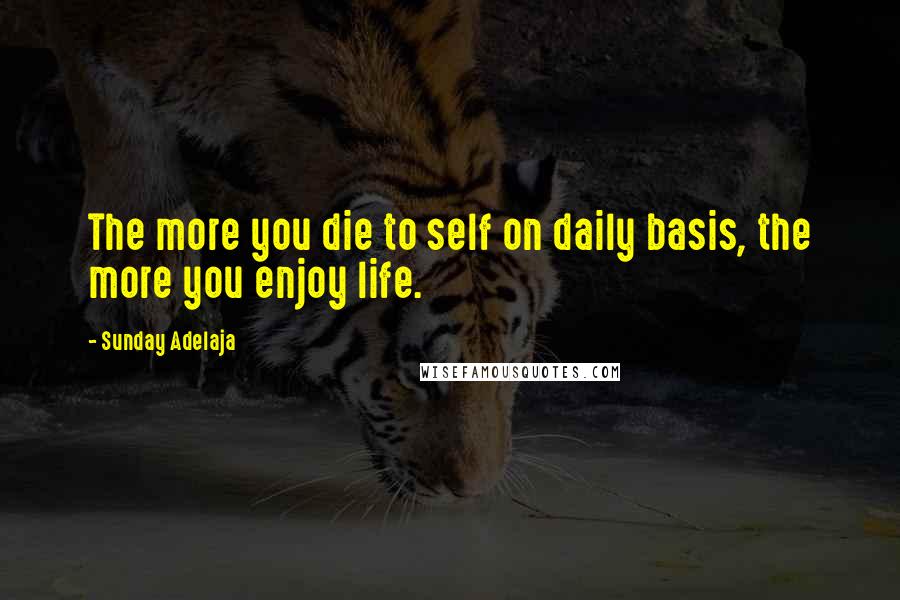 Sunday Adelaja Quotes: The more you die to self on daily basis, the more you enjoy life.